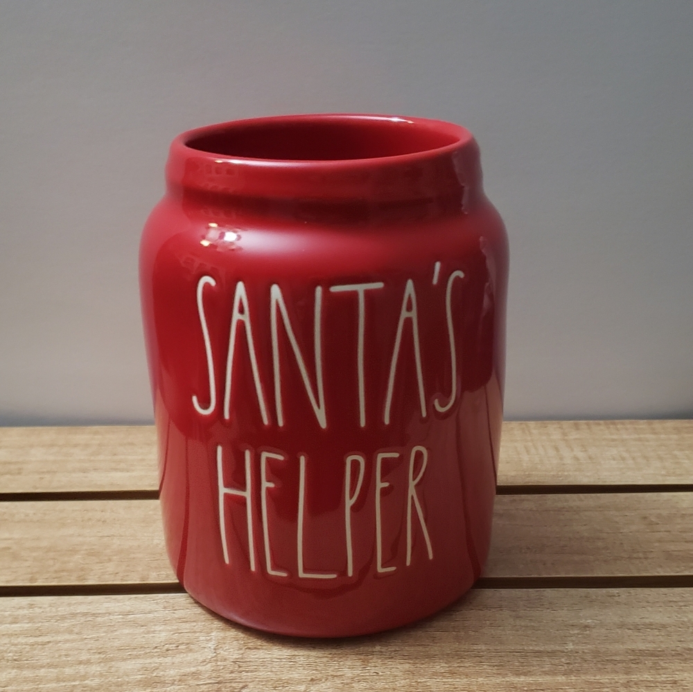 Rae Dunn baby SANTA'S HELPER canister
